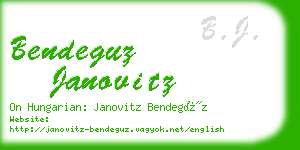 bendeguz janovitz business card